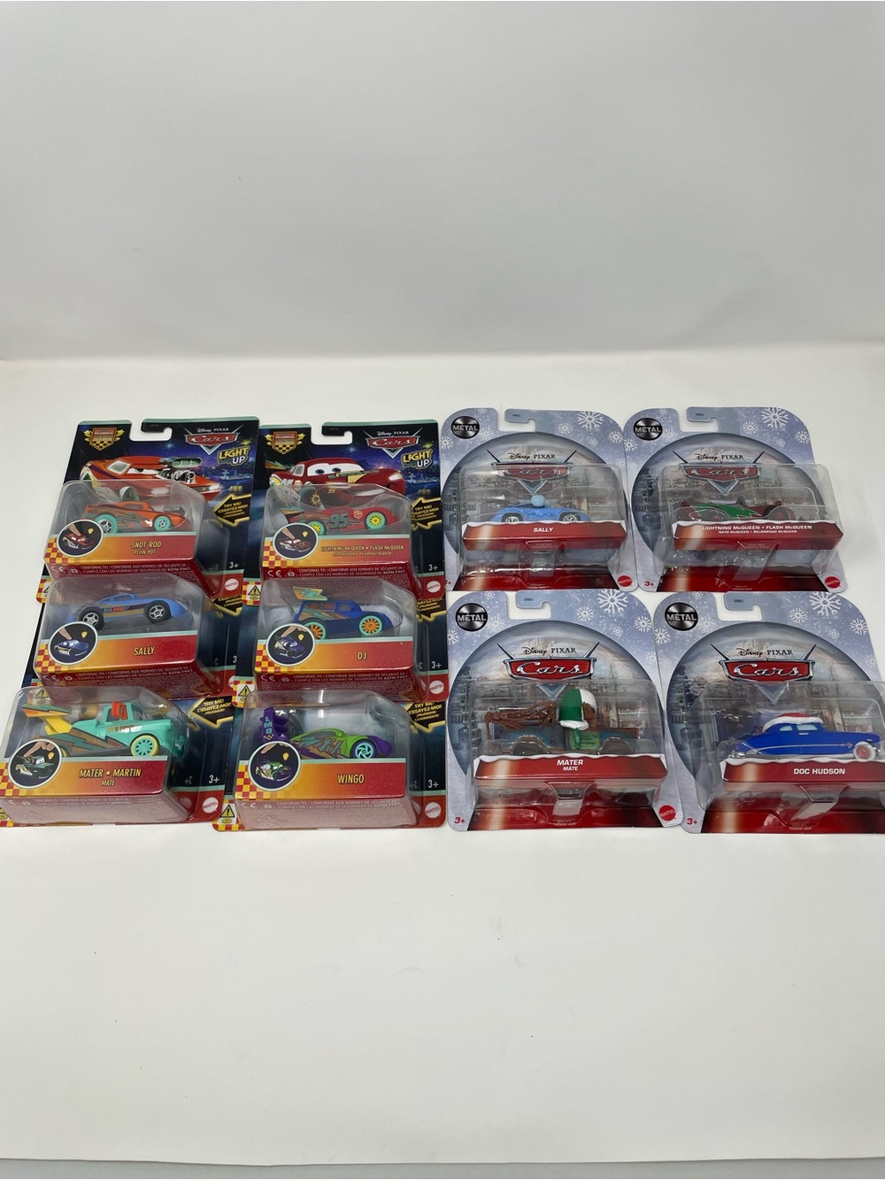 Disney Pixar Cars Race To Celebrate Light Up Set + Christmas Set New LOT OF 10
